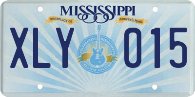 MS license plate XLY015