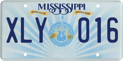 MS license plate XLY016