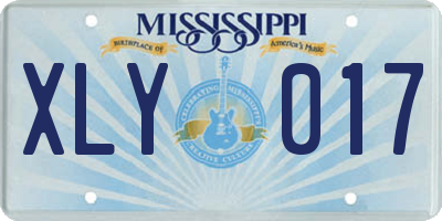 MS license plate XLY017
