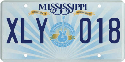 MS license plate XLY018