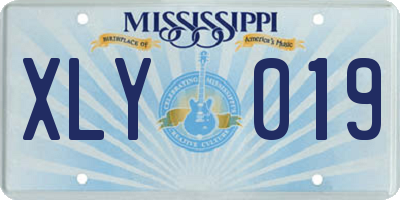 MS license plate XLY019
