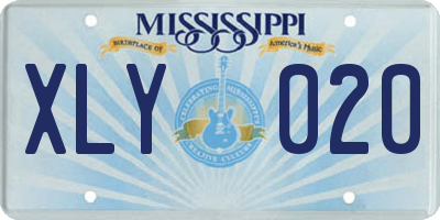 MS license plate XLY020