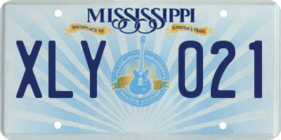 MS license plate XLY021