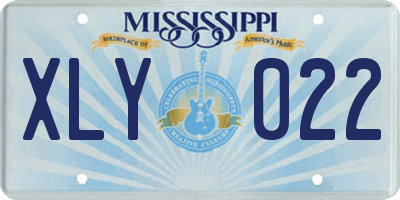 MS license plate XLY022