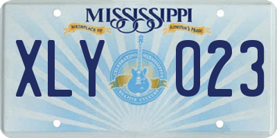 MS license plate XLY023