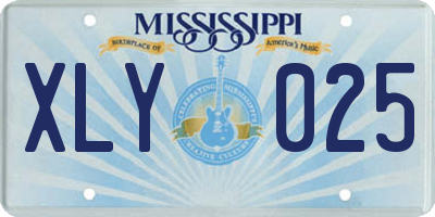 MS license plate XLY025