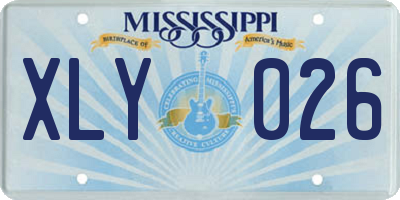 MS license plate XLY026