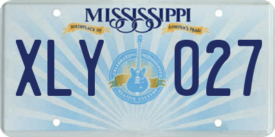 MS license plate XLY027