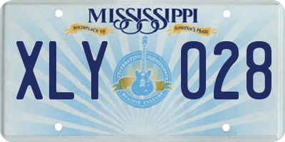 MS license plate XLY028