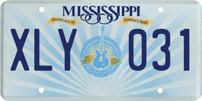 MS license plate XLY031