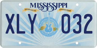MS license plate XLY032