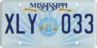 MS license plate XLY033