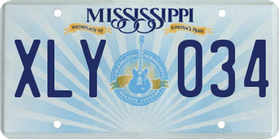 MS license plate XLY034