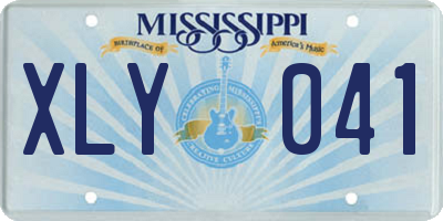 MS license plate XLY041