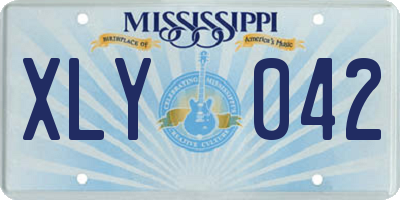 MS license plate XLY042