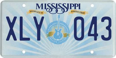 MS license plate XLY043