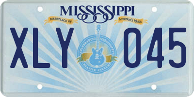 MS license plate XLY045