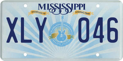 MS license plate XLY046