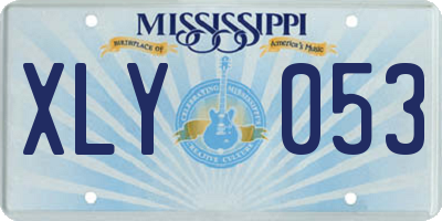 MS license plate XLY053