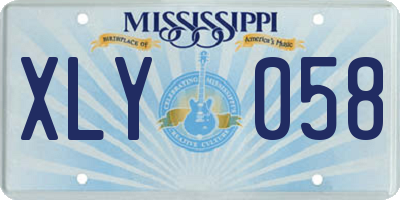 MS license plate XLY058