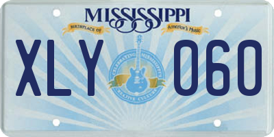 MS license plate XLY060