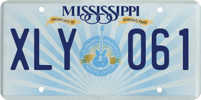 MS license plate XLY061
