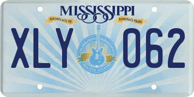 MS license plate XLY062
