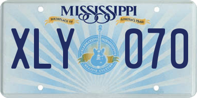 MS license plate XLY070