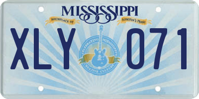 MS license plate XLY071