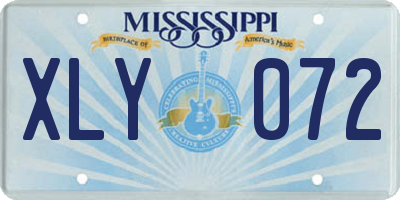 MS license plate XLY072