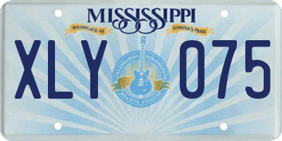 MS license plate XLY075