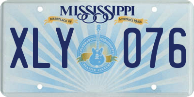 MS license plate XLY076