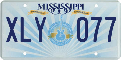 MS license plate XLY077