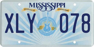 MS license plate XLY078