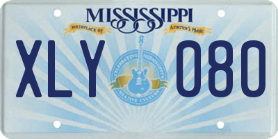MS license plate XLY080
