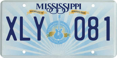 MS license plate XLY081