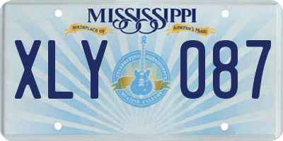 MS license plate XLY087