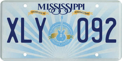 MS license plate XLY092