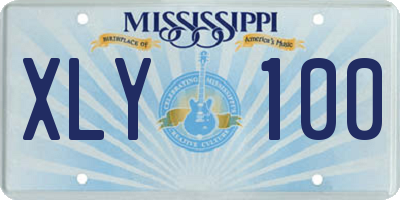 MS license plate XLY100