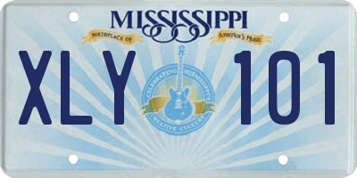 MS license plate XLY101