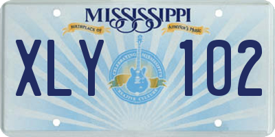 MS license plate XLY102