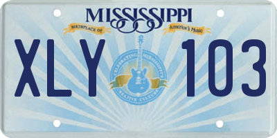 MS license plate XLY103