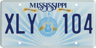 MS license plate XLY104