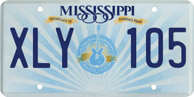 MS license plate XLY105