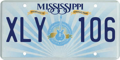 MS license plate XLY106