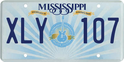 MS license plate XLY107