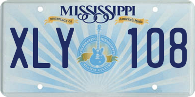 MS license plate XLY108