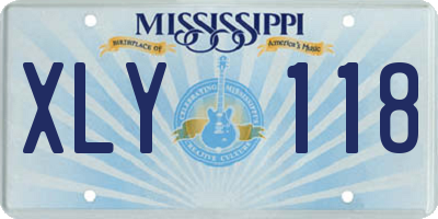 MS license plate XLY118