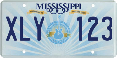 MS license plate XLY123