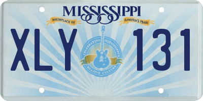 MS license plate XLY131